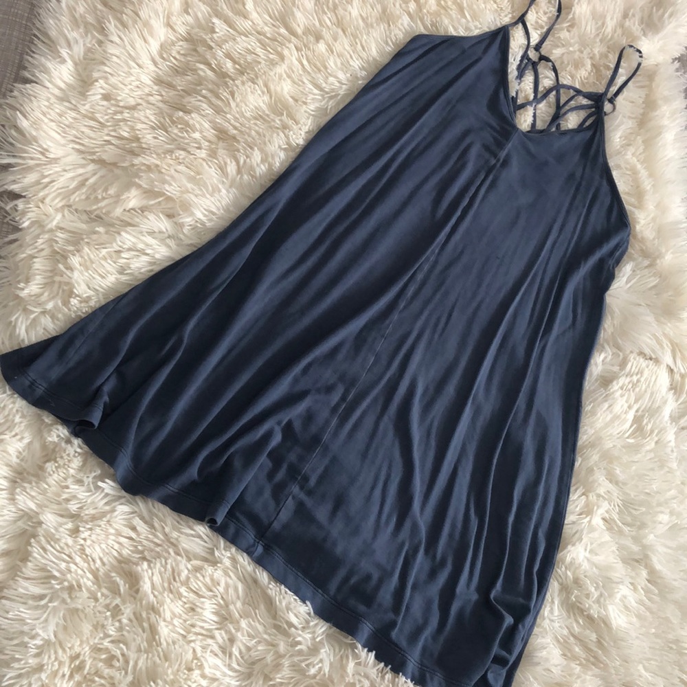 AE Slate Blue Strappy Mini dress - Size Small